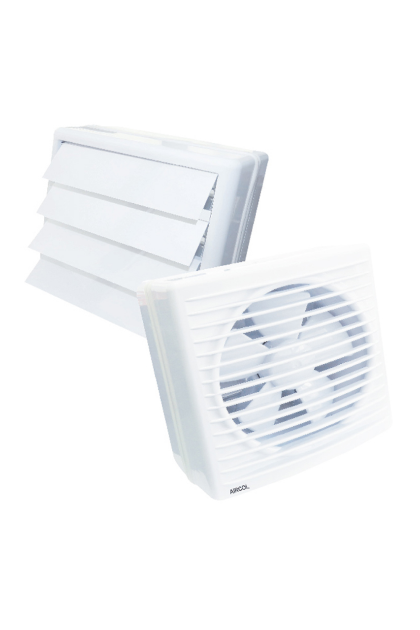 Aircol 150C MP Mekanik Panjurlu Cam ve Duvar Tipi Aspiratör 21W 375m3/h