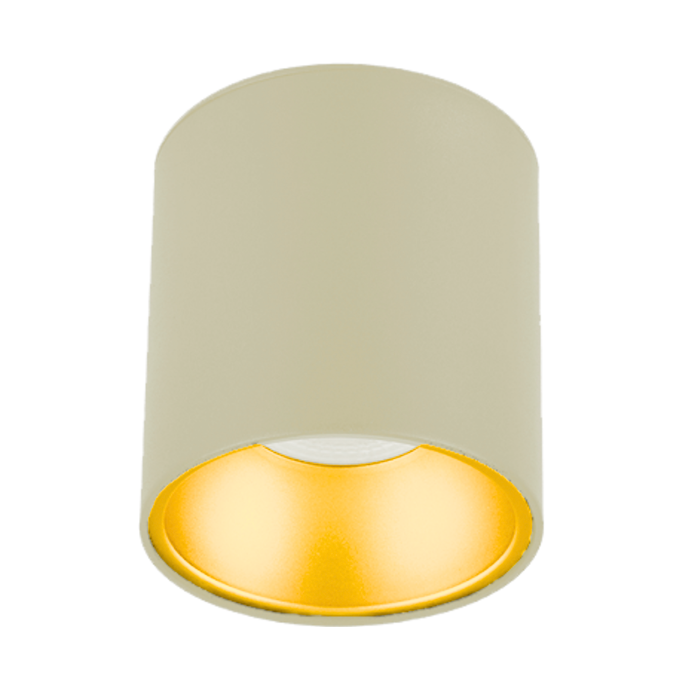 Sıva Üstü Silindir Led Spot Armatür 10x10 Cm Bej - Altın