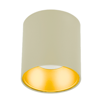 Sıva Üstü Silindir Led Spot Armatür 10x10 Cm Bej - Altın