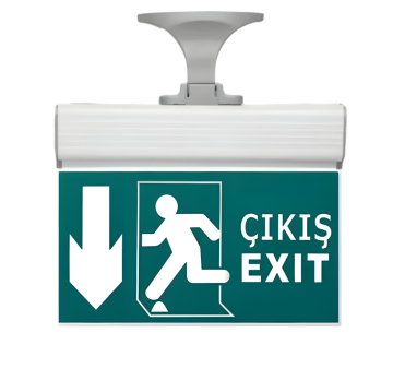 Cata 3W Aşağı Yön Acil Çıkış Exit Armatürü Ayaklı Şarjlı CT-9164