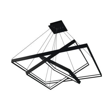 Kare Satürn Modern Led Avize Sarkıt Linear Aydınlatma Sarkıt Lineer Avize 30-50-70 - 3000  K (Gün Işığı) - Antrasit