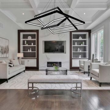 Kare Satürn Modern Led Avize Sarkıt Linear Aydınlatma Sarkıt Lineer Avize