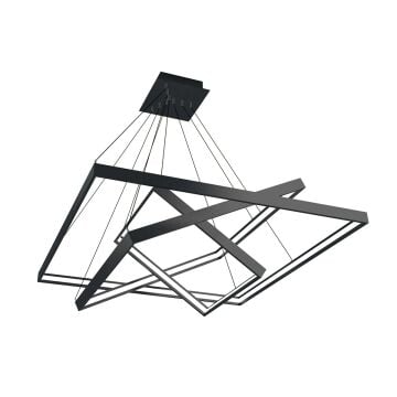 Kare Satürn Modern Led Avize Sarkıt Linear Aydınlatma Sarkıt Lineer Avize 30-50-70 - 3000  K (Gün Işığı) - Antrasit