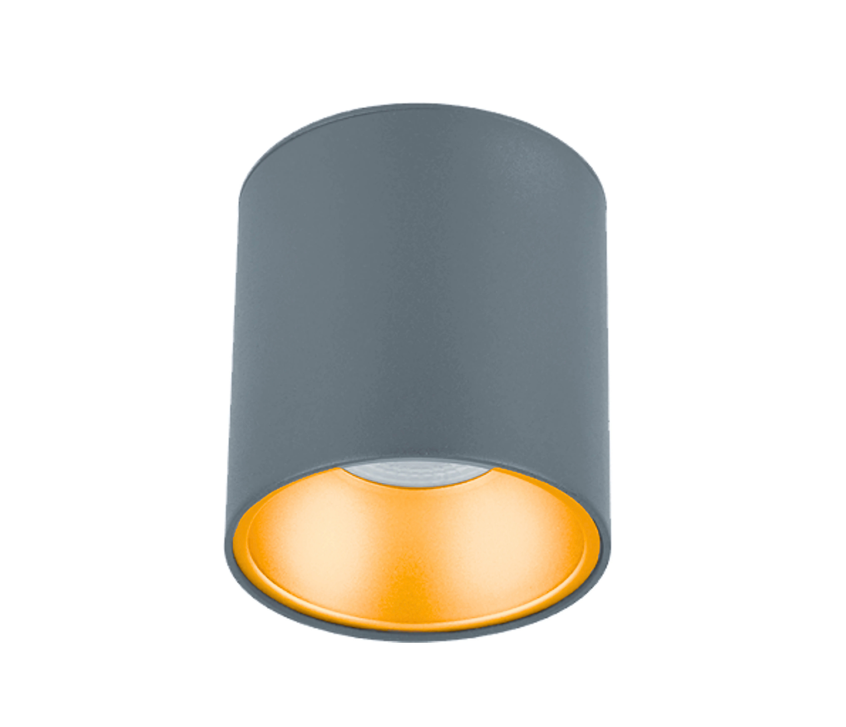 Sıva Üstü Silindir Led Spot Armatür 10x10 Cm Antrasit - Altın