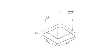 Goya 36 Watt Samsung Ledli Dekoratif Sarkıt Oval Slim Kare Linear Aydınlatma 60CM GY 8120-60