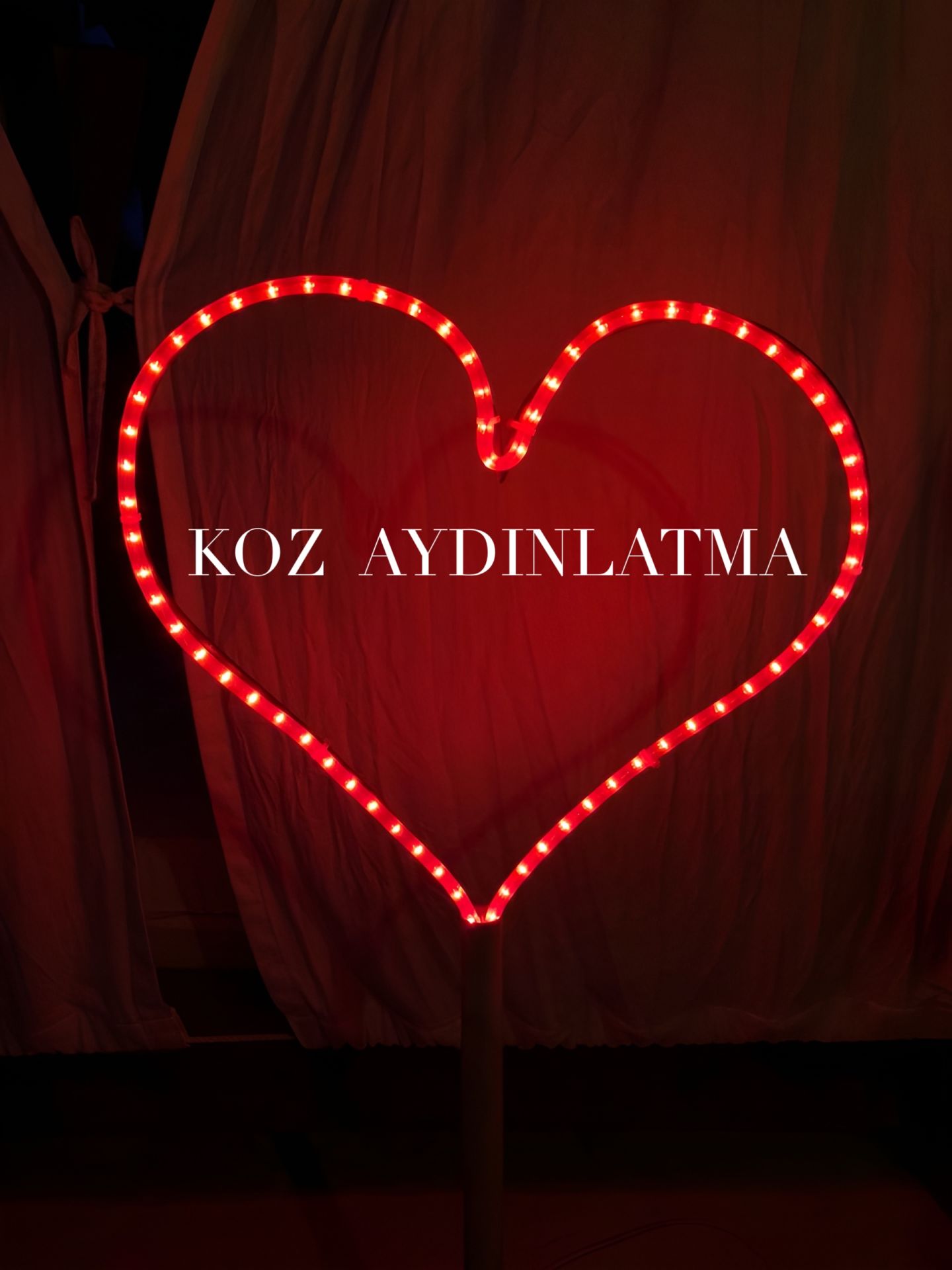 Led Hortum Yazılı Kalp Dış Mekan Bahçe Yılbaşı Süsleme SNC-814-1