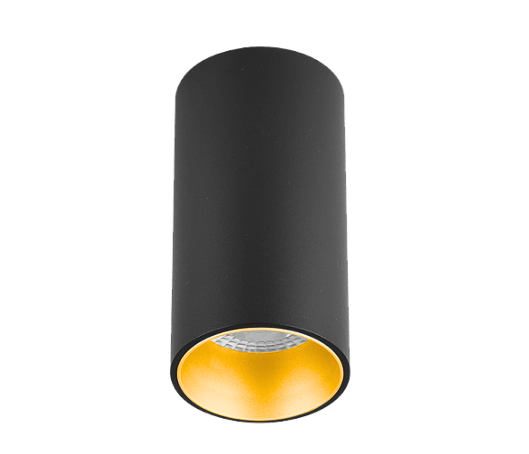 Sıva Üstü Silindir Led Spot Armatür 6x10 Cm Siyah - Altın
