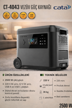 Cata 12V DC Type C 5 USB Kanallı Güç Kaynağı 2500W CT-4043