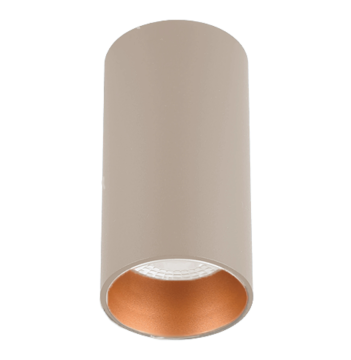 Sıva Üstü Silindir Led Spot Armatür 6x10 Cm Bej - Bakır
