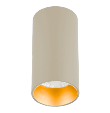 Sıva Üstü Silindir Led Spot Armatür 6x10 Cm Bej - Altın