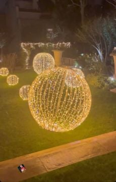 Led Küre Dış Mekan Bahçe Yılbaşı Süsleme SNC-816 30CM - 6400K (Beyaz Işık)