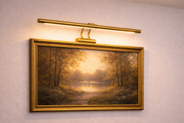 Gold Kasa Ayna ve Tablo Üstü Flüt Aplik 50CM