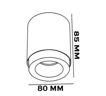 Sıva Üstü Silindir Led Spot Armatür 8x8 Cm Siyah - Altın