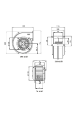 Aircol AKS 120-60 Monofaze Sanayi Tipi Salyangoz Radyal Fan 80W 250m3/h
