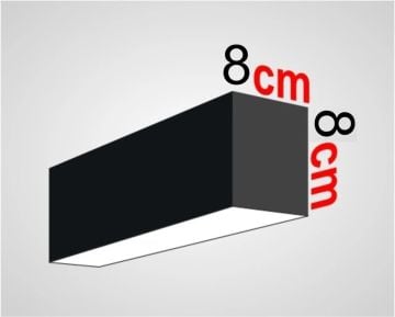 Osram Led Tridonic Trafolu Sıva Üstü Oval Linear Armatür 8x8 Cm Kasa Linear Aydınlatma 2700K (Sarı Işık) - 150CM - Askılı - Antrasit
