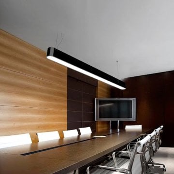 Osram Led Tridonic Trafolu Sıva Üstü Oval Linear Armatür 8x8 Cm Kasa Linear Aydınlatma 2700K (Sarı Işık) - 150CM - Askılı - Antrasit