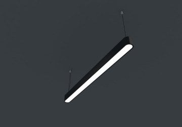 Osram Led Tridonic Trafolu Sıva Üstü Oval Linear Armatür 8x8 Cm Kasa Linear Aydınlatma 2700K (Sarı Işık) - 150CM - Askılı - Antrasit