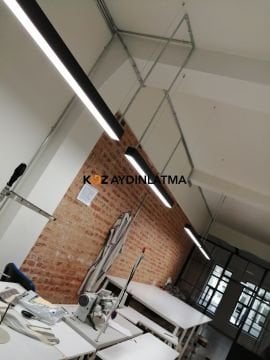 Osram Led Tridonic Trafolu Sıva Üstü Oval Linear Armatür 8x8 Cm Kasa Linear Aydınlatma 2700K (Sarı Işık) - 150CM - Askılı - Antrasit