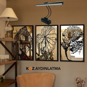 Siyah Kasa Ayna ve Tablo Üstü Flüt Aplik 50CM