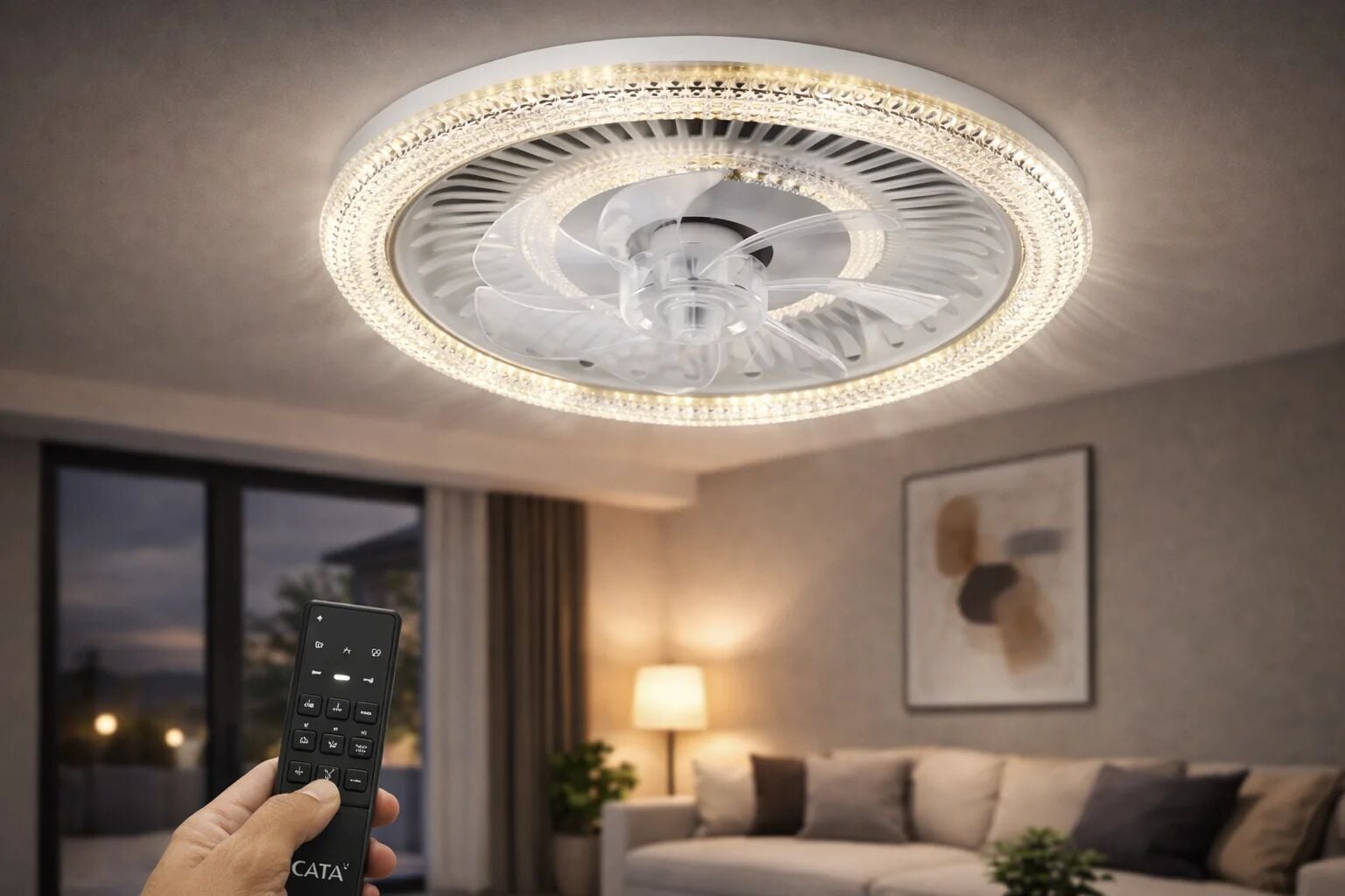 Cata Kristal 3 Renk Yanma Modlu Dimlenebilir Fan Led Ampul Aydınlatma CT-3012