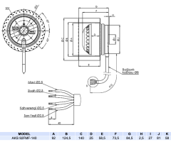 Aircol AKS 92-FMF-140 Monofaze Sanayi Tipi İleri Eğilimli Radyal Fan 105W 400m3/h