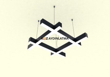 Uzantılı Kare Linear Aydınlatma Modern Led Avize Lineer Armatür