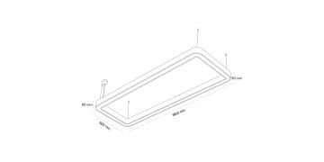 Goya 112 Watt Samsung Ledli Dekoratif Sarkıt Oval Dikdörtgen Linear Aydınlatma 60x180CM GY 8118-60x180