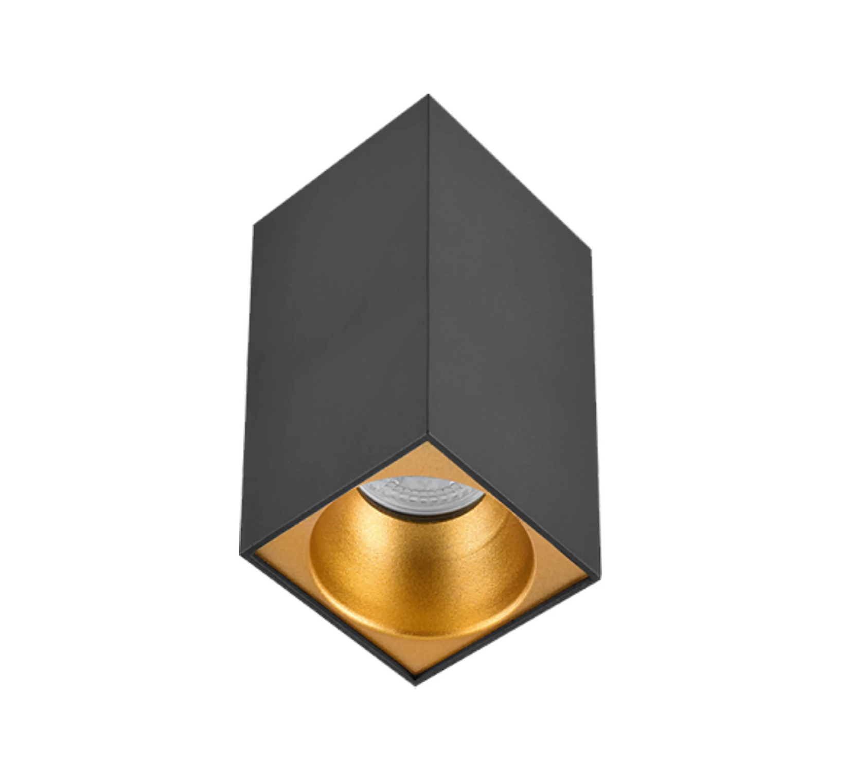 Sıva Üstü Kare Led Spot Armatür 6x6x8 Cm Siyah - Altın